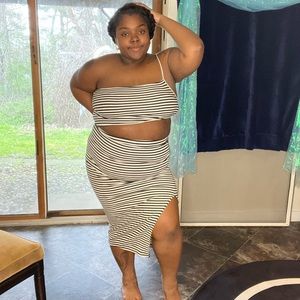 Striped slit dress